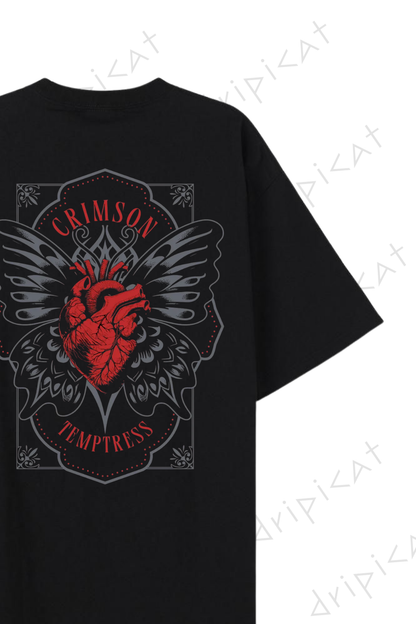 DRIPICAT Premium Oversized T-Shirt – Crimson Temptress